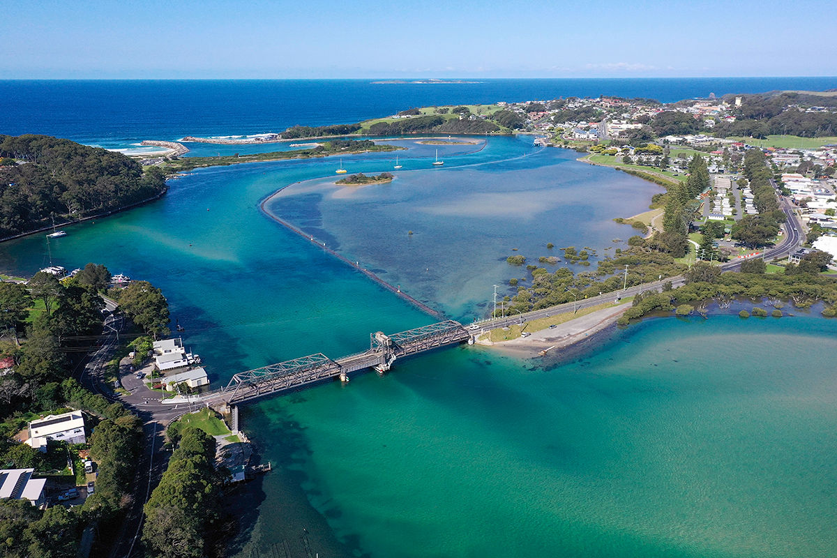 Looking out over Narooma toward Montague Island