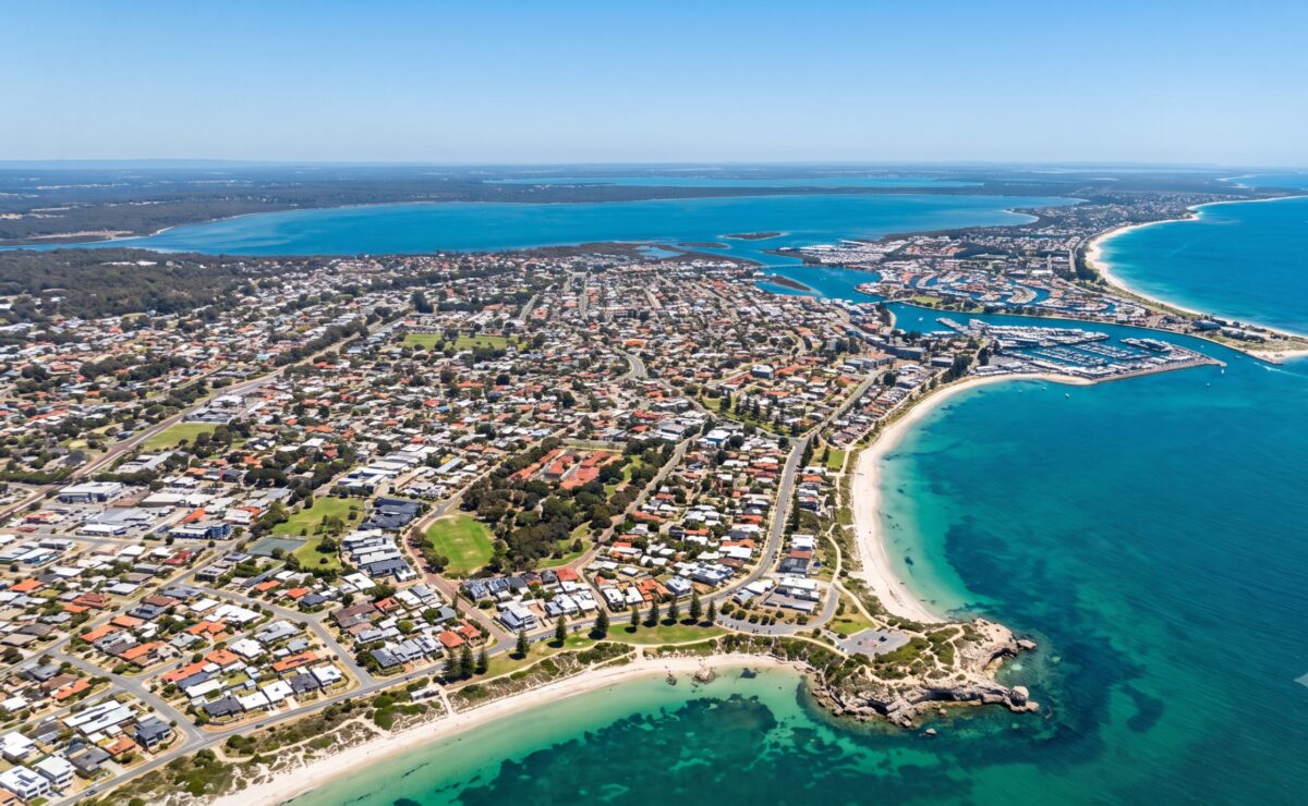 aerial view of coastline rockingham to mandurah property investment Aerial view of coastline representing Rockingham to Mandurah property investment