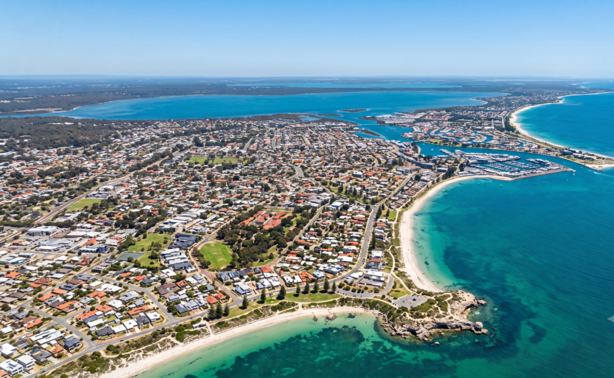 aerial view of coastline rockingham to mandurah property investment Aerial view of coastline representing Rockingham to Mandurah property investment
