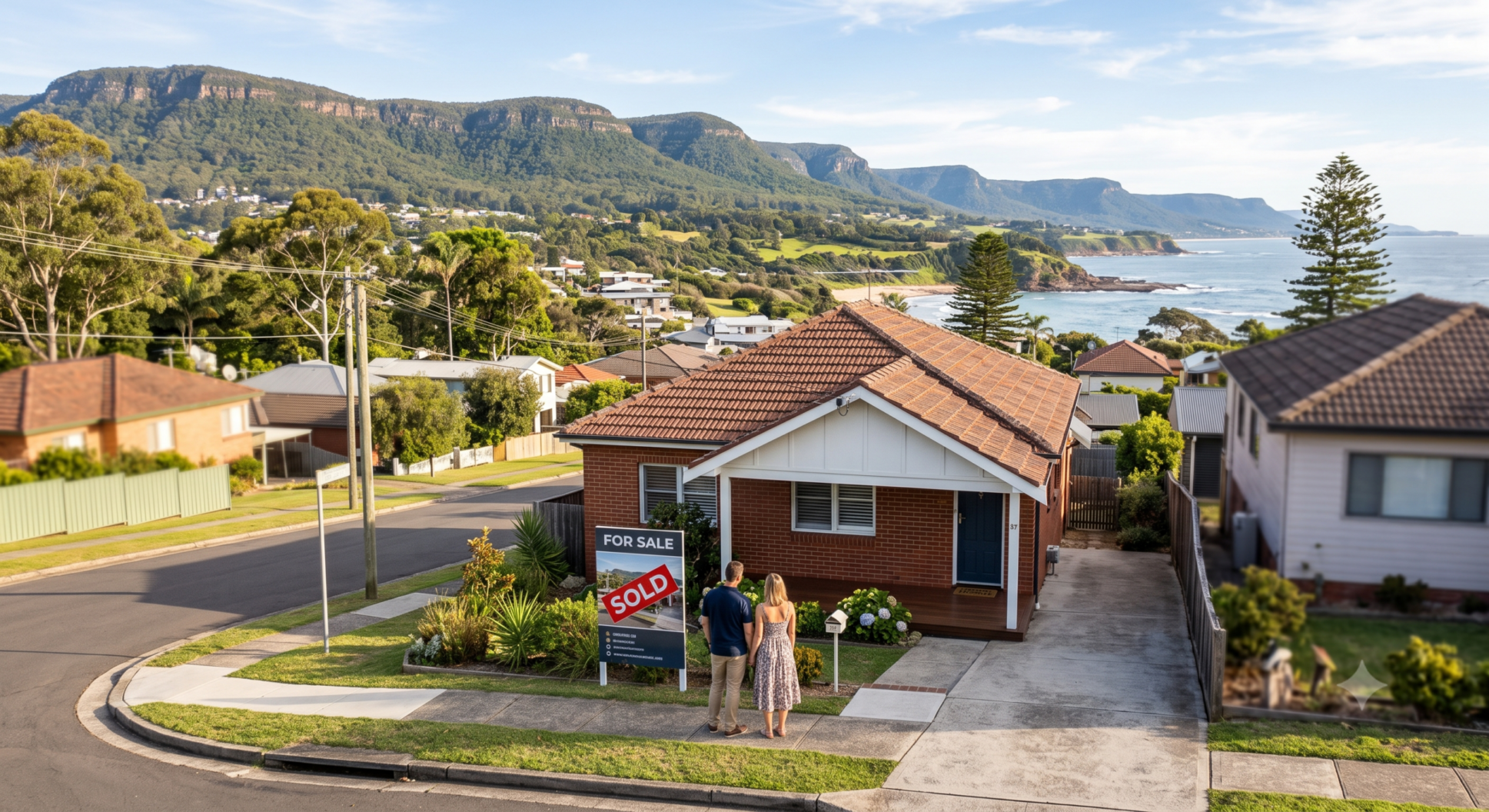 buying-a-home-in-wollongong Coastal homes below the Illawarra escarpment in Wollongong, New South Wales