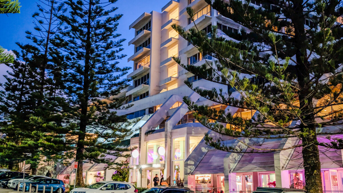 Beachfront apartment buildings at Wollongong